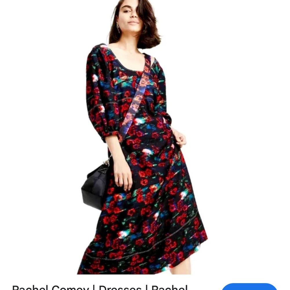 Rachel Comey Red and Green Bishop Sleeve Sundress